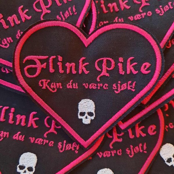 3 Stk. "Flink Pike kan du være sjøl!"  patches.